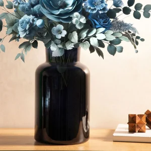 Wazon Tenno Szklany Granatowy 14,5X14,5X25,5 Cm