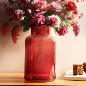 Wazon Tenno Szklany Rozowy 14,5X14,5X25,5 Cm