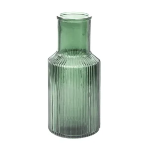 Wazon Tolle Szklany Prazkowany Zielony 10X22 Cm