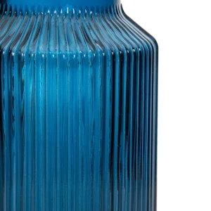 Wazon Tolle Szklany Prazkowany Granatowy 10X22 Cm