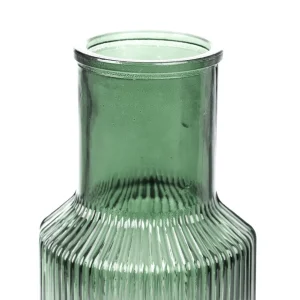 Wazon Tolle Szklany Prazkowany Zielony 10X22 Cm