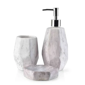 Zestaw Akcesoriow Lazienkowych Odette Natural 3 El.