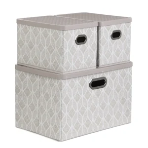 Zestaw Koszy Do Przechowywania Nola Bezowych 1X39X27X17 Cm 2X18X26X17 Cm