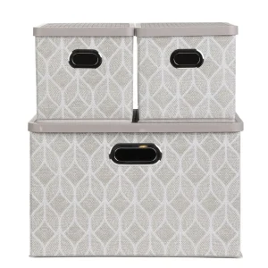 Zestaw Koszy Do Przechowywania Nola Bezowych 1X39X27X17 Cm 2X18X26X17 Cm