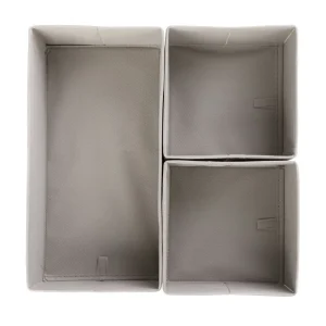 Zestaw Koszy Do Przechowywania Hadria Bezowych 2X6 Cm X 6 Cm X 10 Cm