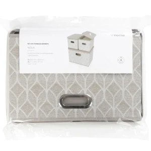 Zestaw Koszy Do Przechowywania Nola Bezowych 1X39X27X17 Cm 2X18X26X17 Cm