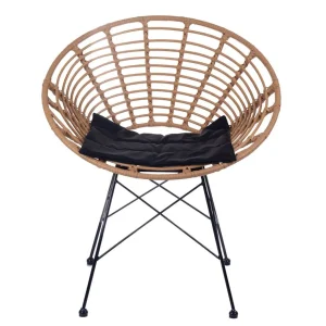 Zestaw Mebli Leuca Boho Plecione Naturalne Z Dwiema Poduszkami 3 Szt.