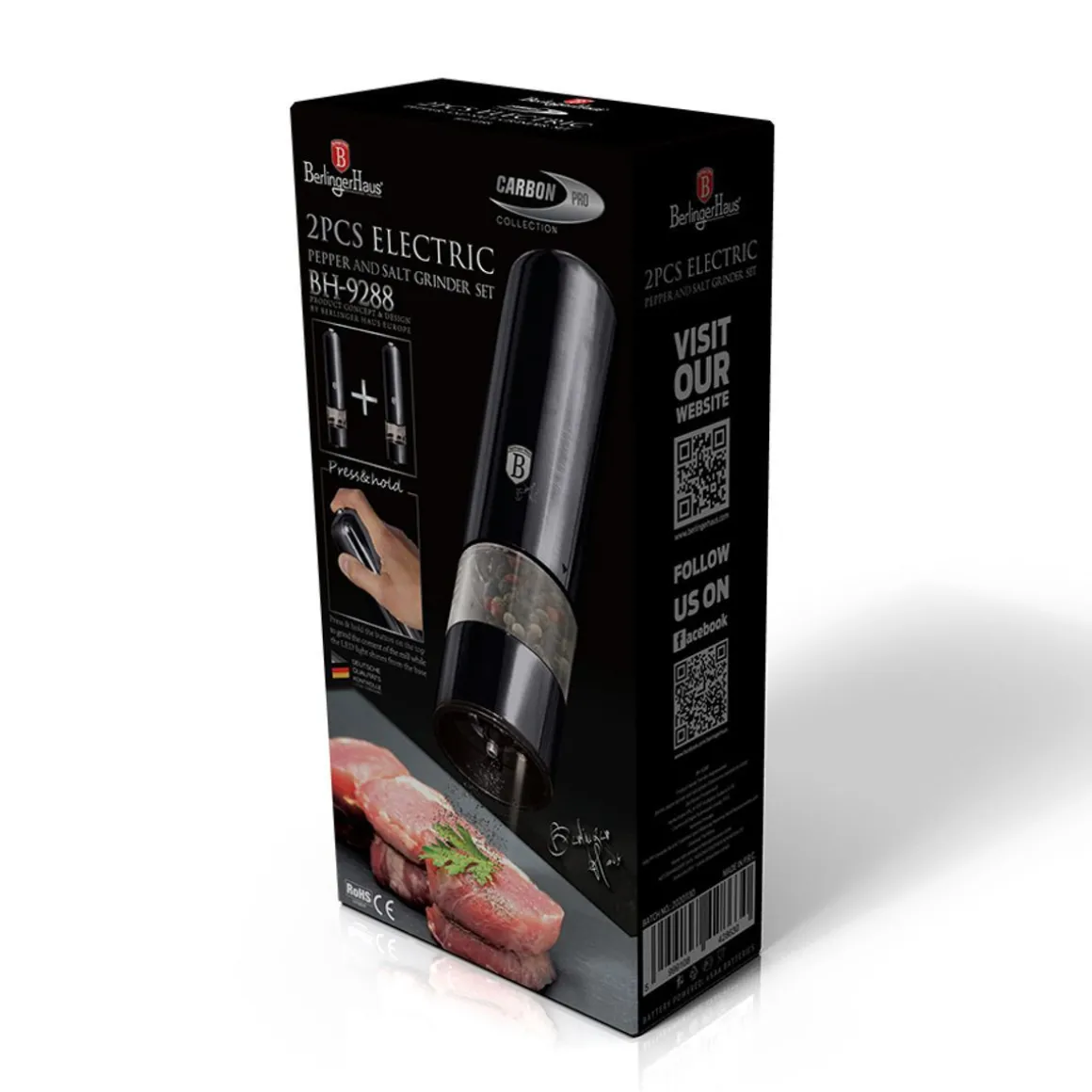 zestaw_mlynkow_elektryczn_3.webp Zestaw Mlynkow Elektrycznych Carbon Pro Bh/9288 Do Pieprzu I Soli 2 Szt.