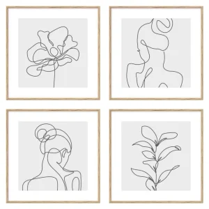 Zestaw Obrazow Contours Brzoza 4 Szt. 30X30 Cm
