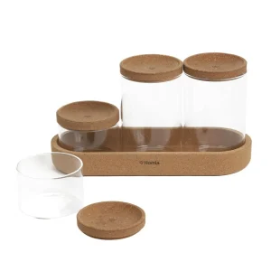 Zestaw Pojemnikow Huvud Na Tacce I Z Pokrywkami 4 Szt.