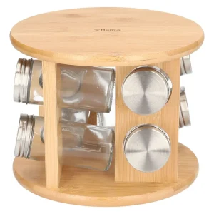 Zestaw Przyprawnikow Bambou Na Obrotowym Stojaku - 8 Sloiczkow 15X19 Cm