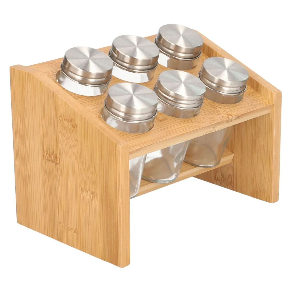 zestaw_przyprawnikow_mook_1.webp Zestaw Przyprawnikow Mooka Bambusowych Na Stojaku 6 Sloiczkow 14X21Cm