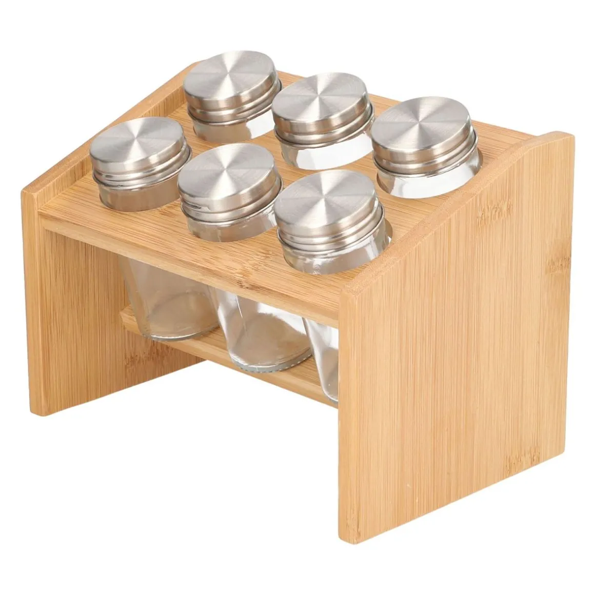 zestaw_przyprawnikow_mook_4.webp Zestaw Przyprawnikow Mooka Bambusowych Na Stojaku 6 Sloiczkow 14X21Cm