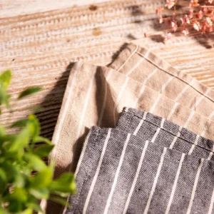 Zestaw Scierek Kuchennych Makely Bawelnianych W Paski Bezowa+Niebieska 2*45X65 Cm