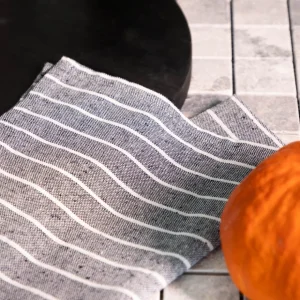 Zestaw Scierek Kuchennych Makely Bawelnianych W Paski Bezowa+Niebieska 2*45X65 Cm