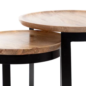 Zestaw Stolikow Kawowych Harvey Drewnianych 53X51/43X43 Cm