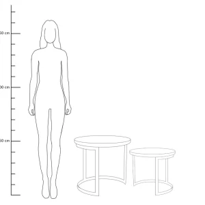 Zestaw Stolikow Kawowych Harvey Drewnianych 53X51/43X43 Cm