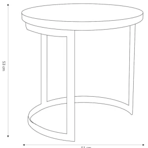 Zestaw Stolikow Kawowych Harvey Drewnianych 53X51/43X43 Cm