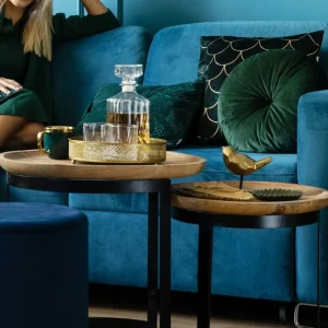 Zestaw Stolikow Kawowych Harvey Drewnianych 53X51/43X43 Cm