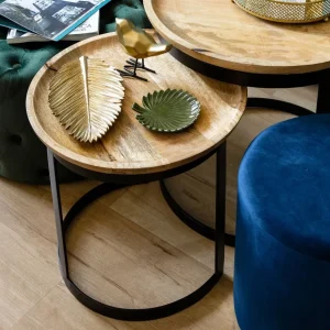 Zestaw Stolikow Kawowych Harvey Drewnianych 53X51/43X43 Cm