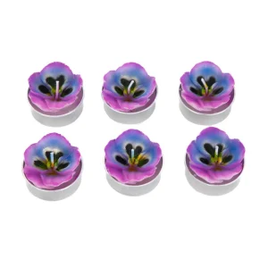 Zestaw Swiec Floral Aura 6 Szt. Fiolki 126 G