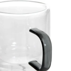 Zestaw Szklanek Cembra Retro Z Podwojna Scianka I Zielonym Uchem 2 Szt. 0.32