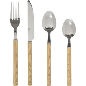 Zestaw Sztućców Indonesie Z Imitacja Drewna 24 Szt.