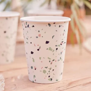 Zestaw Terrazzo Kubkow Papierowych 250 Ml 8 Szt.